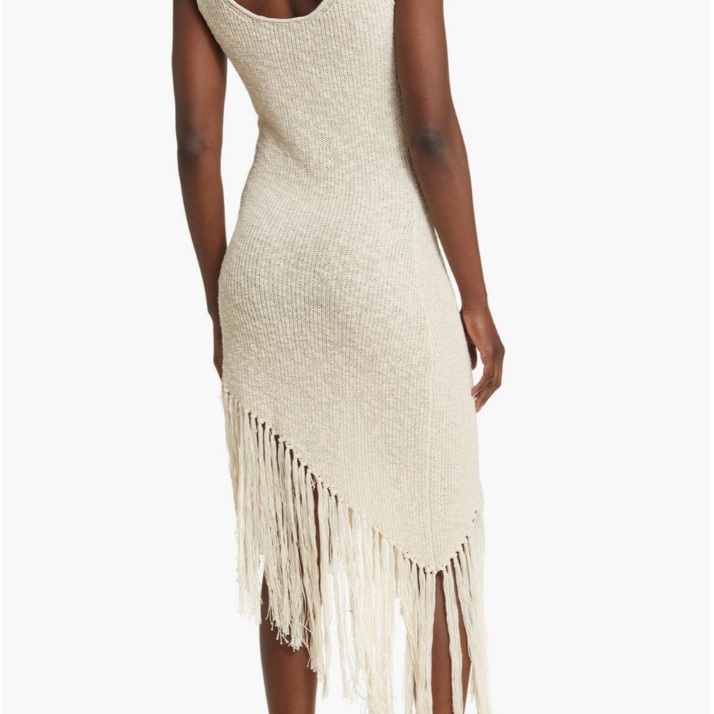 Elegant Beige Fringe Dress